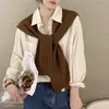 Chal de punto para mujer de Primavera y Verano, moderno, moderno, moderno, de alta gama, para habitación con aire acondicionado, hombro, Otoño, falda, protección para el cuello, fino