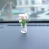 Internet Celebrant Fresh Vaso Flor Casa de Bonecas Mini Simulação Interior Do Carro Console Central Decoração Enfeites de Carro Espelho Cruzado