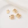 Cor de ouro 14K grade de janela retangular oca que preserva a cor pulseira com fecho de fileira dupla colar acessórios de conexão DIY feitos à mão atacado
