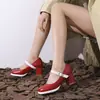 2023 Nuevos Zapatos de Correa de Viaje Boca Baja Primavera y Otoño Zapatos de Mujer Punta Cuadrada Tacones Altos Gruesos 33-48 AliExpress Zapatos de Comercio Exterior