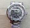 Nuevo Reloj Winner para Hombre Moda Casual Clásico Popular Corte Hueco Pedrería Mecánico Manual