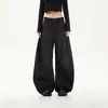 Suministro Directo de Fábrica Pantalones Casuales Negros Fluidos de Gama Alta de Nicho para Hombres y Mujeres Sueltos de Guadaña Versátiles Adelgazantes de Pierna Ancha