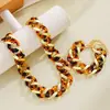 Conjunto de Pulseira e Colar de Resina Ccb Novo Europeu e Americano Transfronteiriço Ecológico Estampa de Leopardo Moda Personalizada Conjunto de Joias de Duas Cores