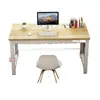 Escritorio sencillo tipo apartamento de alquiler, adecuado para uso doméstico, escritorio de estudio para estudiantes, escritorio de escritura, para apoyar contra la pared, mesa rectangular larga, escritorio para computadora
