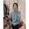 Suéter de Alta Gama para Mujer, Tejido de Punto con Cuello Alto y Botones, Suéter Pulóver Holgado Estilo Perezoso, Top que Reduce la Edad