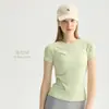 Camiseta Deportiva de Manga Corta para Mujer, Transpirable, Texturizada, sin Costuras, Cuello Redondo, Corte Ajustado, para Correr, Fitness, Yoga