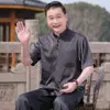 Traje de Verão de Duas Peças para Homens, Novo Traje Tang Estilo Chinês, Roupa de Manga Curta para Avôs de Meia-Idade e Idosos, Novo Modelo 2026