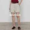 Shorts de Linho Soltos Havegan/Verão para Mulheres 2026 Novo Estilo Chic Preguiçoso Casual