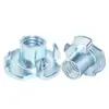 Tuerca galvanizada de cuatro puntas, tuerca para muebles, tuerca de garra, tuerca de cuatro puntas, tuerca de inserción para panel de madera, tuerca para altavoz M4M5M8
