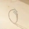 Anillo de viga de equilibrio de plata S925 de venta caliente transfronteriza para mujer, Anillo minimalista de nicho con incrustaciones de diamante geométrico multicapa para dedo índice, Anillo elegante