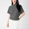 Camiseta Feminina Preta de Manga Curta, Estilo Solto e Mais Vendido, Pulôver da Moda e Versátil Miyake Casual Roupa de Trabalho Top