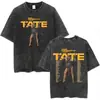 Camiseta de Merchandising de la Gira del Álbum Greedy de Tate Mcrae Unisex Moda Retro Lavada Manga Corta Camiseta Oversize