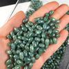 Material verde haba de jade artículo A agujero grande cuenta larga pequeña 6x 9mm cuenta suelta Jade hecho a mano collar pulsera Accesorios Venta al por mayor