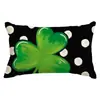 Calle irlandesa transfronteriza. Funda de almohada de lino con estampado de trébol del Día de San Patricio funda de almohada de césped de la suerte para sofá