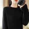 Suéter tejido casual para mujer, holgado, cuello redondo, nuevo top de otoño e invierno resistente para mujer, camiseta básica