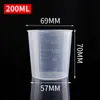 Taza medidora de 30 ml 50 ml alta transparente de PP taza medidora pequeña con escala taza para cebo con tapa laboratorio taza medidora de 100 ml
