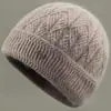 Nuevos Sombreros de Invierno para Mujeres de Mediana Edad y Mayores, Sombrero de Lana Cálido con Felpa para Abuela Señora Mayor, Sombrero de Punto Anti-Frío para Mamá
