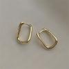 Aretes de Aro Lisos Chapados en Oro con Pasadores de Plata de Ley 925, Diseño Geométrico Irregular, Aretes de Estilo Minimalista Cool con Borlas, Lujo Ligero