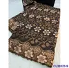 5 Jardas de Tecido de Bordado de Algodão de Formato Irregular Africano com Pedras tipo Diamante Conjunto de Tecido de Renda de Algodão Suíço