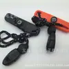 Lanyard Oculto de Supervivencia Bastón de Magnesio Bloque de Magnesio Pedernal Palo de Fuego con Brújula Silbato