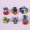 Animación de Dibujos Animados Elementos Creativos de Halloween Stitch Lindo Broche de Metal Decorativo Aleación de Goteo de Aceite Pines Accesorios