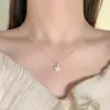 Diário All-match S925 Sterling Silver Aquamarine Butterfly Colar Mulheres Color-free Niche High-end Light Luxury New Clavicle Chain