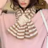 Bufanda de Lana Rayada Cruzada de Punto Nueva para Mujer Otoño e Invierno Estilo Coreano Versátil Decorativa Engrosada Bufanda de Punto para Mujer