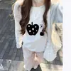 Camiseta de Algodón Puro para Persona Pequeña Estilo Americano Hombro Recto Manga Larga Mujer 2026 Sentido del Diseño Nicho Holgada Capa Interior Camiseta Base Superior