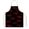 Saia com Atmosfera de Terror de Halloween Padrão de Caveira Manchas de Sangue Sem Mangas Decote Halter Avental Anti-Sujeira Cozinha Assar