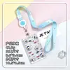 Porta-Cartão Transparente Deslizante Desenho Animado Anti-Perda Cartão de Campus Porta-Cartão de Água Cordão para Pescoço Capa Protetora para Crachá de Trabalho Lanyard Estilo Fofo