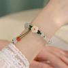 Imitação Hetian Jade Coelho Fu Marca Pulseira Mulheres ins Nicho Design Alto Valor Estudante Handstring Namorada Presente Antigo