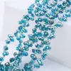Cuentas Sueltas de Cristal Accesorios para Joyería DIY Cuentas de Vidrio Tallado Forma de Gota de Agua Accesorios para Ropa Color Plateado Agujero Horizontal 5*8mm Gota de Agua