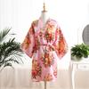Verano Comercio Exterior Adulto Sade Flor de Peonía Bata Novia Bata de Noche Bata Kimono de Pavo Real