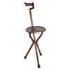 Bastón Curvo de Aleación de Aluminio Taburete Engrosado Multifuncional Plegable Silla Bastón de Tres Patas para Ancianos Bastón Taburete para Exterior Ajuste de Altura