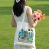 Bolsa de Lienzo con Ilustración de Ciudad, Bolso Tote de Lienzo Chino Sobresaliente, Bolsa de Compras Ecológica Personalizada de Gran Capacidad, Bolsa de Tela para Check-in de Atracciones Turísticas
