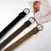 Cinturón de Ante para Mujer, Nuevo Cinturón Sencillo Versátil de Moda con Tachuelas, Cinturón de Jeans Retro Americano con Hebilla de Pin Moderno