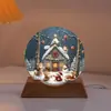 Luz de Noche Navideña, Árbol de Navidad de Cristal Colorido, Decoración Creativa para Escritorio del Hogar, Luz Decorativa de Ambiente, Regalo de Fiesta