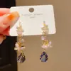 Pendientes Colgantes de Mariposa con Circonita de Plata Aguja Luz de Lujo Nicho Gama Alta Retro Exquisitos Elegantes Moda Pendientes