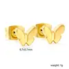 Brincos de Borboleta Novos Transfronteiriços para Mulheres Design de Nicho Ins Brincos Doces Elegantes Brincos de Aço Inoxidável Galvanizados a Ouro 18K