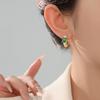 2023 nuevos aretes de circonita esmeralda temperamento aretes de alta gama aretes de lujo ligero de pequeña fragancia aretes aretes al por mayor