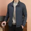 Chaqueta de Algodón Patchwork con Cuello Alto 100% LanaSimple, elegante, clásica, versátil, estampado de espiga, cuello alto con relleno 100% lana