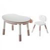 Mesa Multifuncional de Bloques de Construcción para Niños de Dibujos Animados, Esquina Elegante, Color de Moda, para Aprender a Comer y Jugar, Mesa de Doble Cara