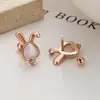 Lindos Aretes de Hilo de Piedra Ojo de Gato de Conejo para Mujer de Plata de Ley 925 Nueva Moda Clavo de Hélice Joyería de Oreja de Personalidad