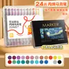 Marcador acrílico de doble punta para niños, color no transparente, apilable, pincel de color, creativo, simple, para estudiantes de primaria, lavable