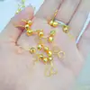 Brincos de laser dourados do Vietnã para mulheres, nova moda, simples, com 9 pinos, brinco de temperamento, brincos de ervilha lisos, atacado