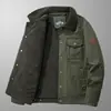 Jaqueta de algodão com forro de fleece, estilo popular, casaco masculino casual com forro de fleece e espessado, com gola alta, jaqueta de trabalho masculina
