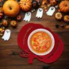 Manteles individuales de fieltro grueso con forma de calabaza, tapetes de mesa resistentes al calor calados para Acción de Gracias y Halloween, decoraciones festivas transfronterizas