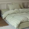 Conjunto de Quatro Peças de Algodão Tricotado com Estampa Simples Nova Algodão Divisão de Cor Kit de Cama de Algodão Transfronteiriço em estoque