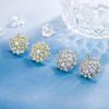 Moda Europeia e Americana Zircônia Girassol Elegante Cyber Celebridade Brincos Comércio Exterior Simples Brincos Cheios de Diamante para Mulheres