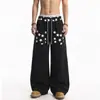 Pantalones Deportivos con Cordón Estampado de Estrella Transfronterizo 2026 para Hombres y Mujeres, Pantalones Anchos Casuales Sueltos Vintage para Bailar